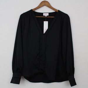 Devlin Black Long Sleeve Top w/ Beading Detailing